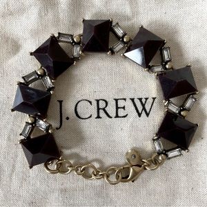 J Crew Vintage Pyramid Faceted Maroon Bracelet. D2-31